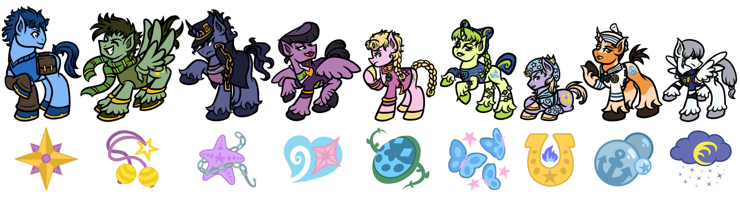 JoJos as My Little Pony characters