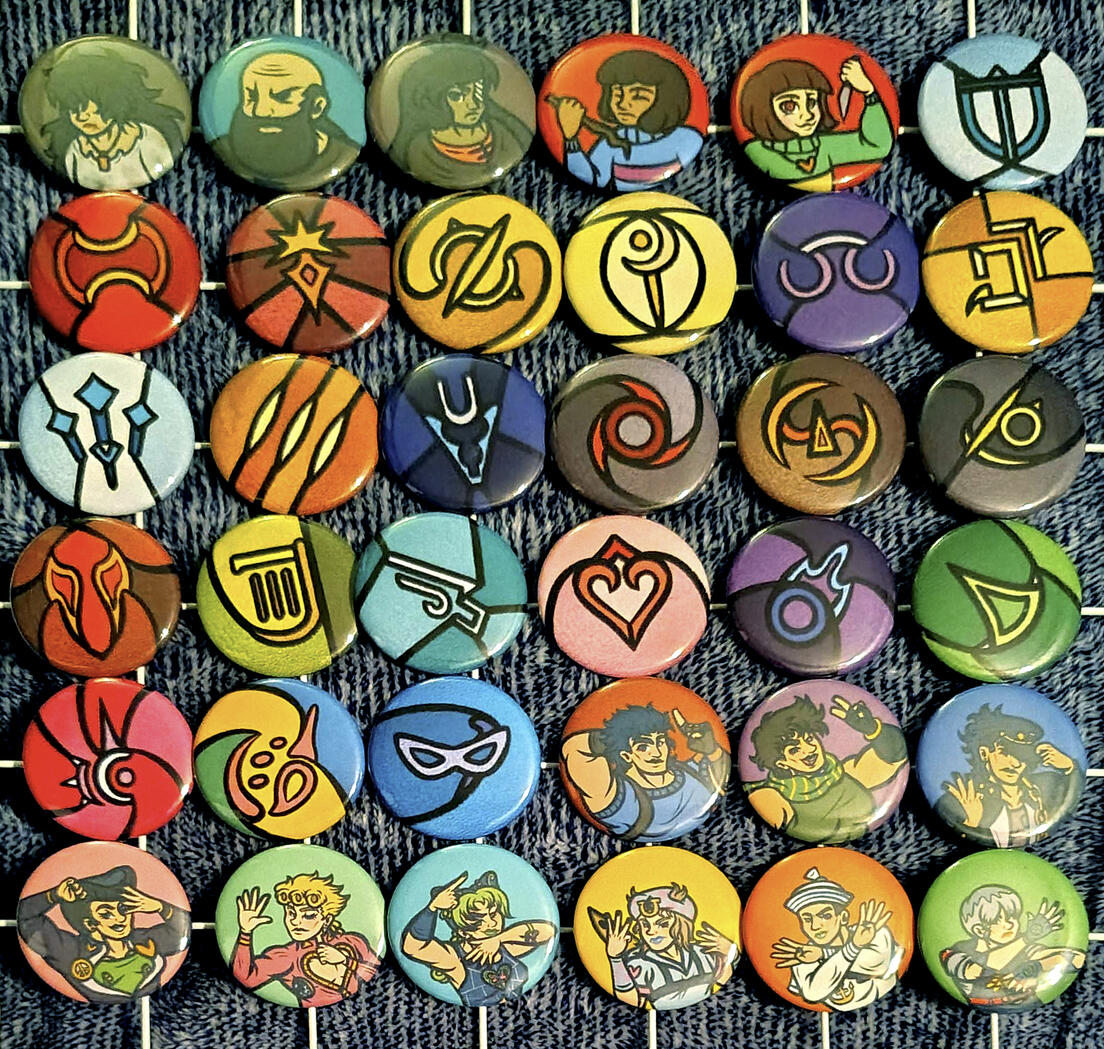 Misc Fandom Buttons (LISA RPG, Undertale, FFXIV, JJBA)