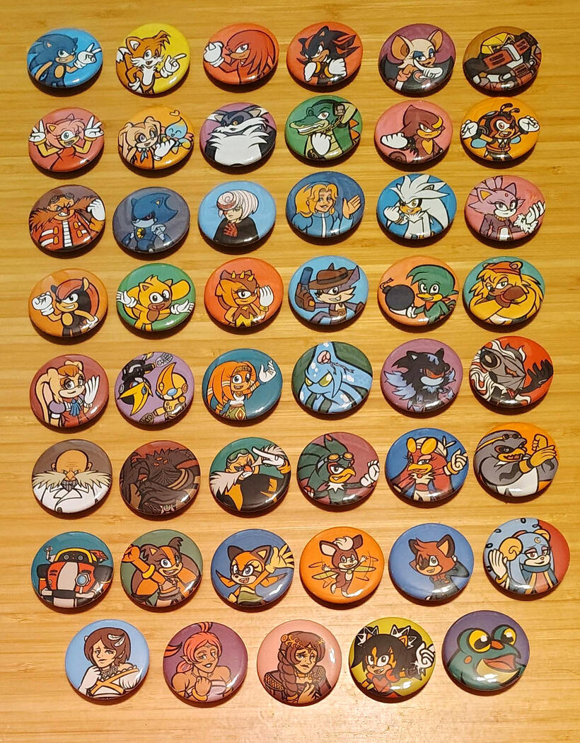 Sonic the Hedgehog Character Buttons