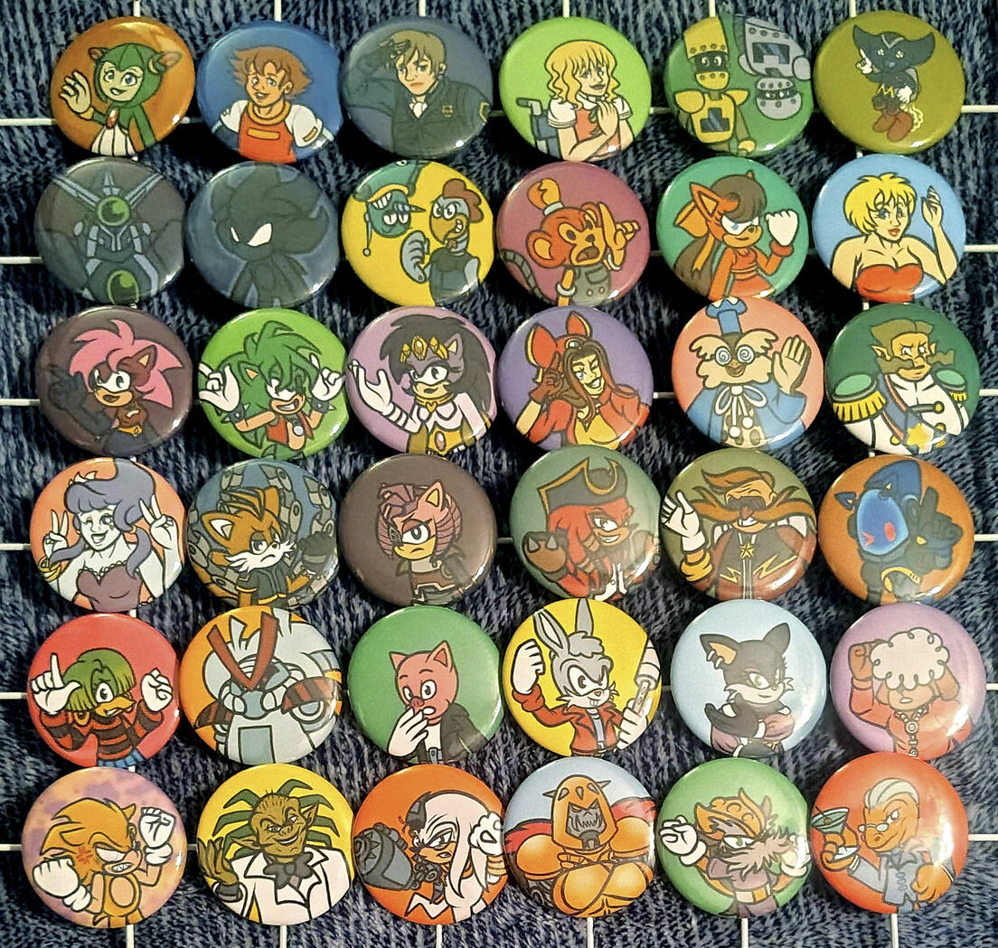Sonic the Hedgehog (Animated Shows and Fleetway Canon) Buttons