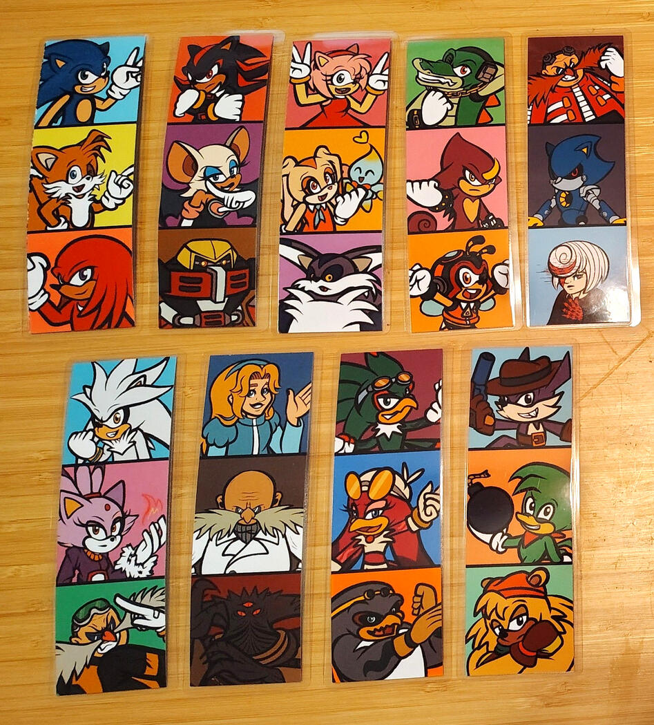 Sonic the Hedgehog Character Bookmarks