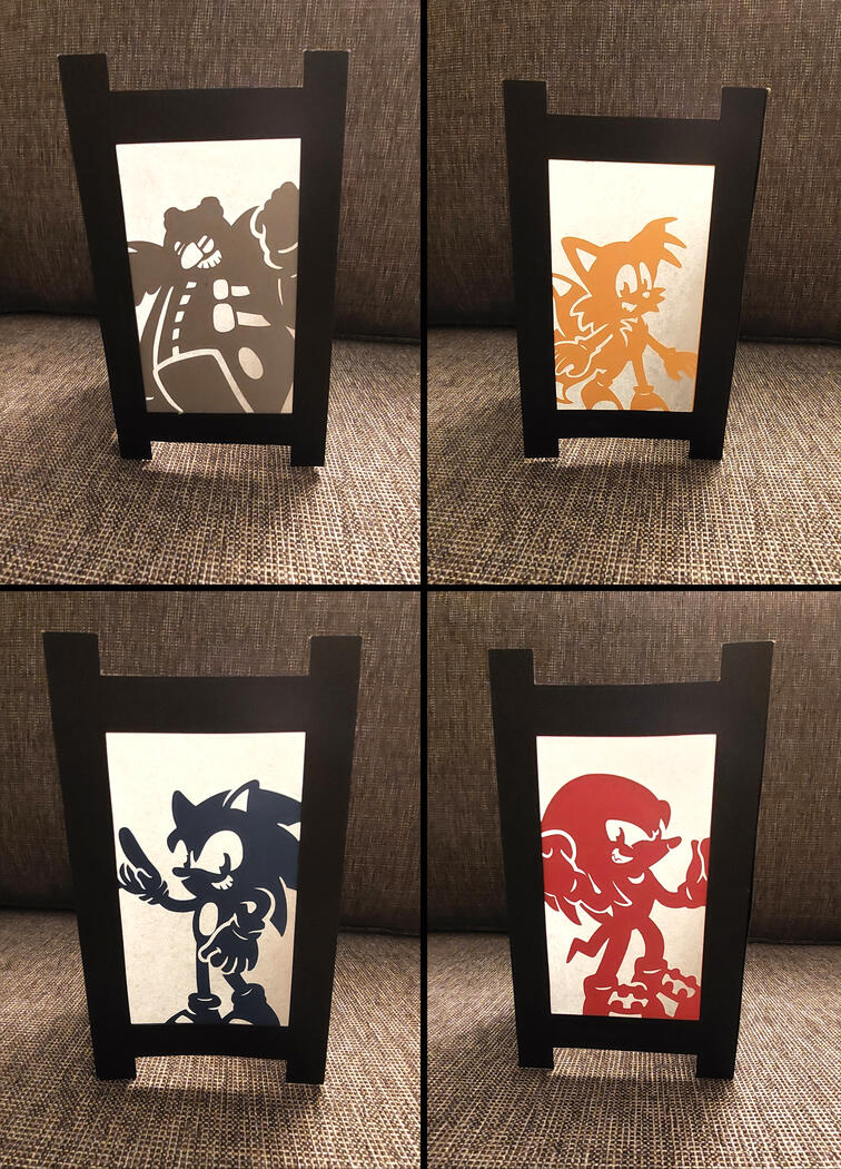 Sonic the Hedgehog 4-Sided Paper Lantern (Dr. Eggman/Robotnik, Miles "Tails" Prower, Sonic the Hedgehog, Knuckles the Echidna)