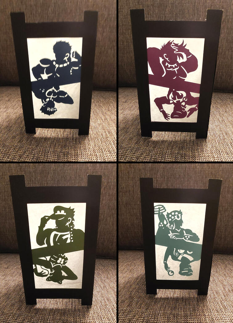 JoJo&#39;s Bizarre Adventure 4-Sided Paper Lantern (Jonathan/Giorno, Joseph/Josuke, Jotaro/Jolyne, Johnny/Josuke [Gappy])