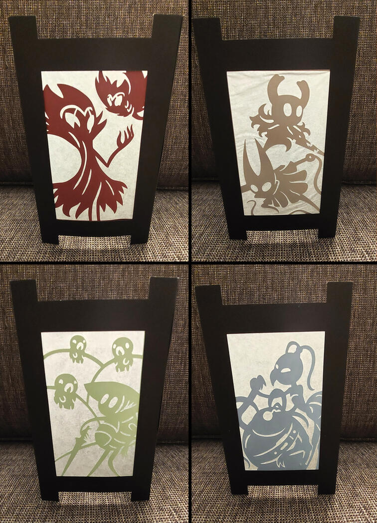Hollow Knight 4-Sided Paper Lantern (Grimm/Grimmchild, The Knight/Hornet, Quirrel/Grubs, Cornifer/Iselda)